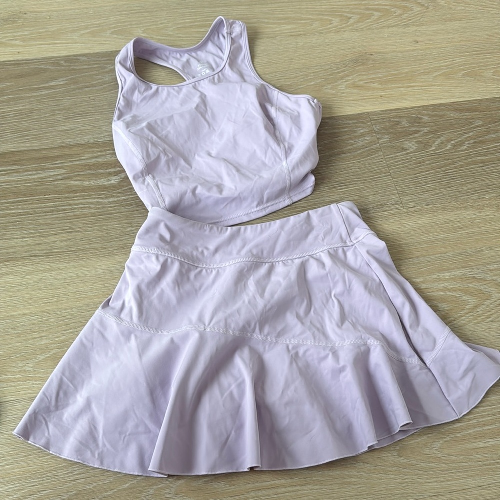 Lilac two piece tennis shirt and matching top